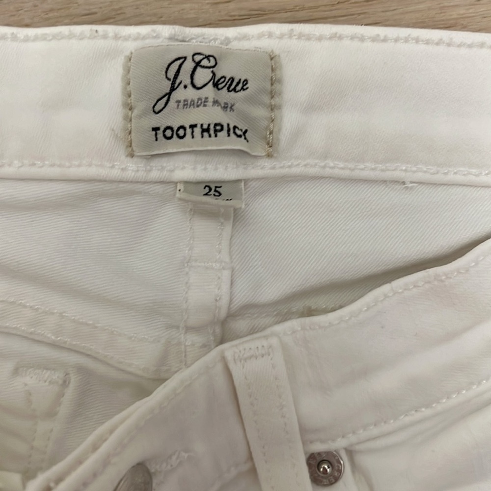 JCrew toothpick white jeans - size 25 - Picture 2 of 3